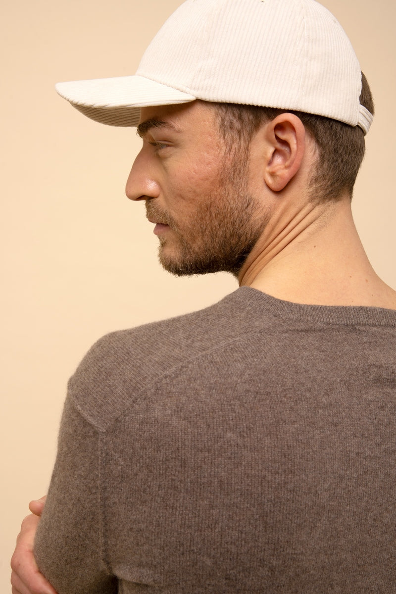 Pull Col V - Tom - Taupe Chiné