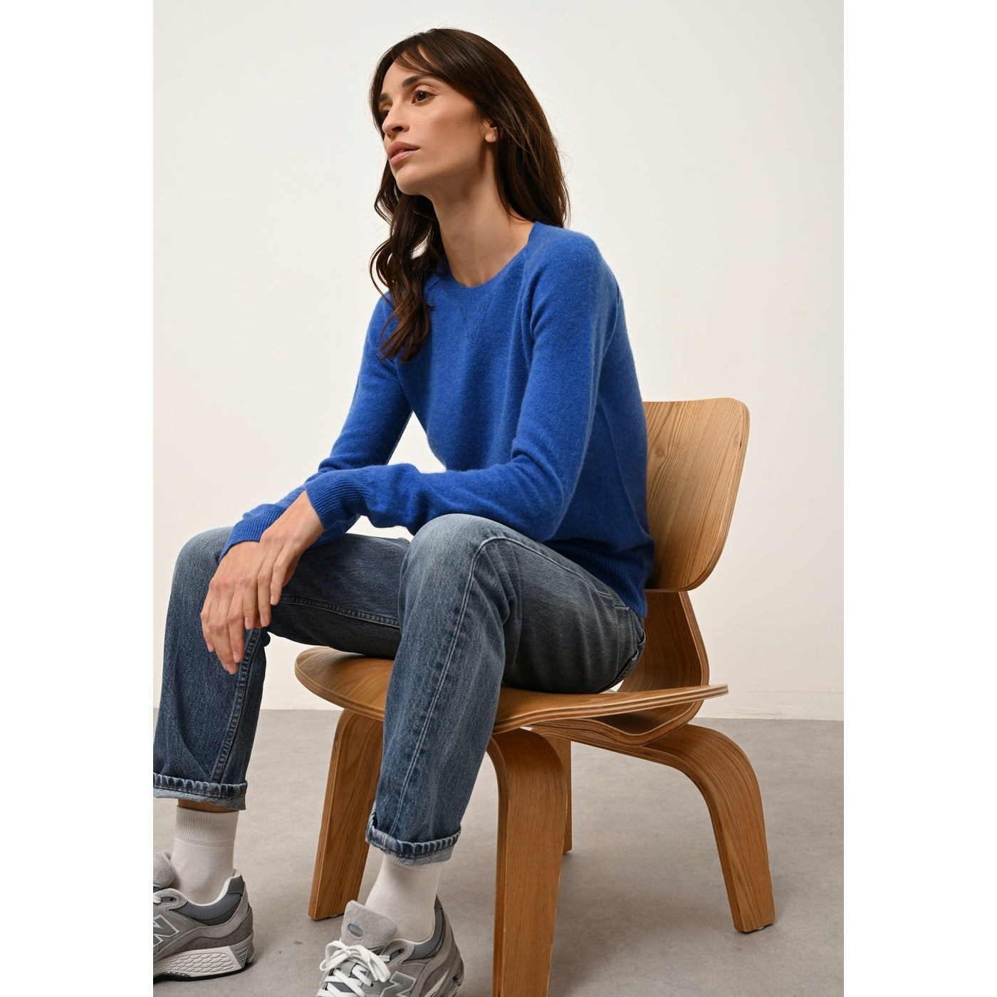 Pull Col Rond - Helen - Bleu Électrique