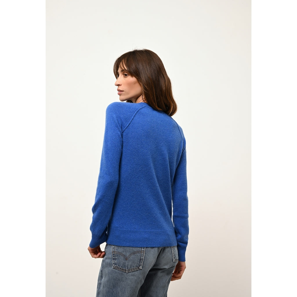Pull Col Rond - Helen - Bleu Électrique