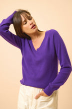 V-Neck Jumper - Phoebe - Violet