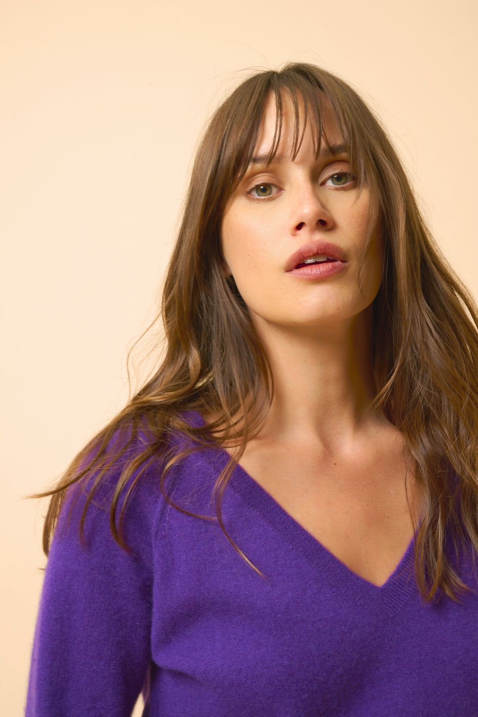 V-Neck Jumper - Phoebe - Violet