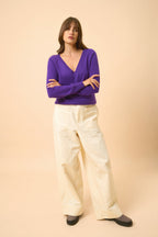 V-Neck Jumper - Phoebe - Violet