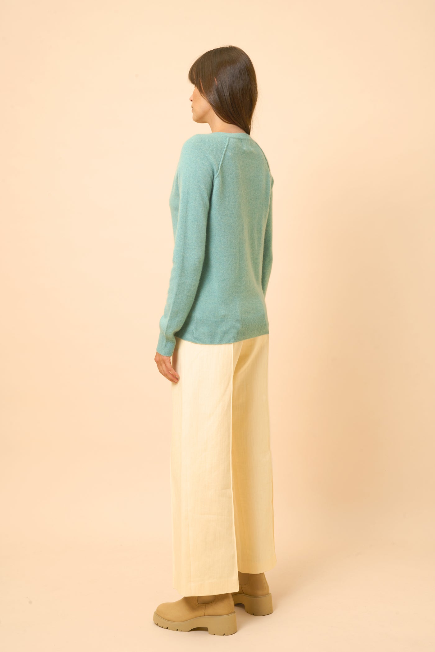 Jersey Cuello V - Phoebe - Verde Jaspeado