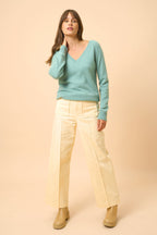 Jersey Cuello V - Phoebe - Verde Jaspeado