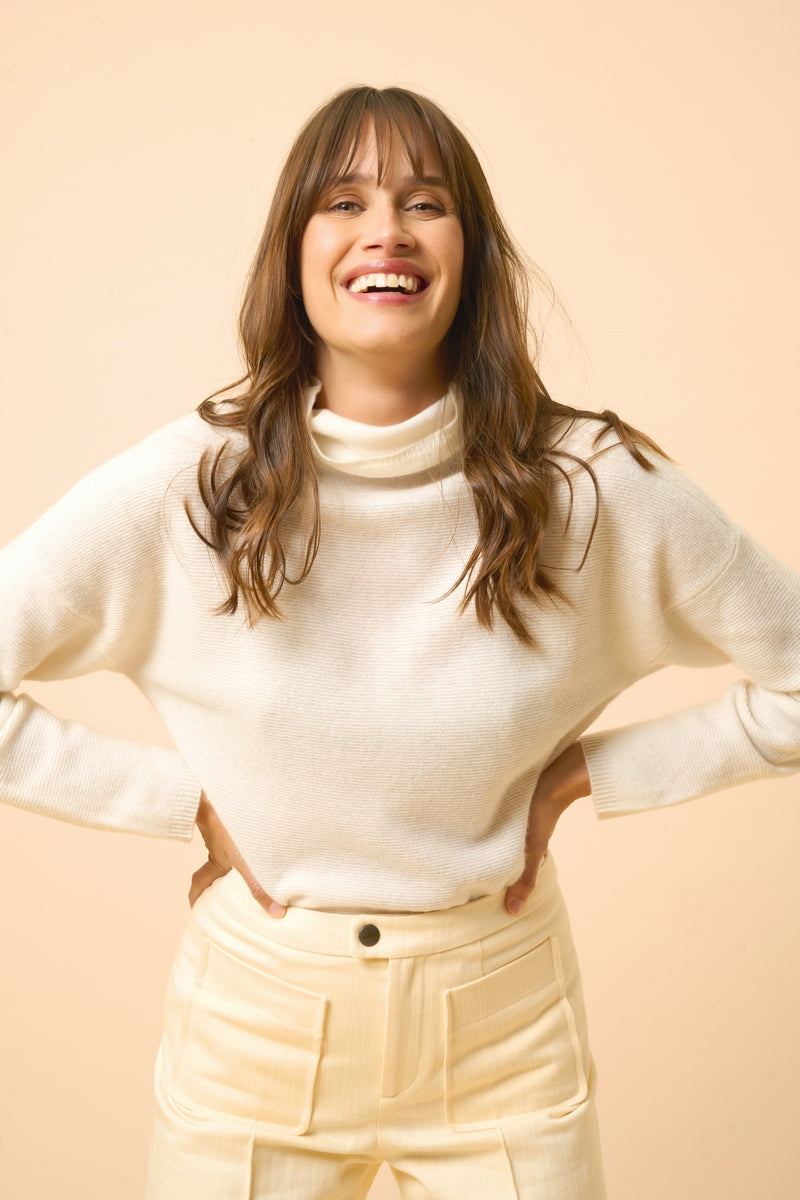 Jersey de cuello alto - Blantyre - Marfil