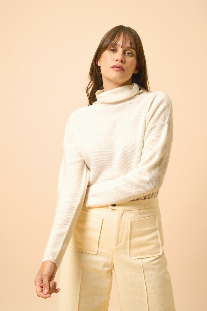 Jersey de cuello alto - Blantyre - Marfil