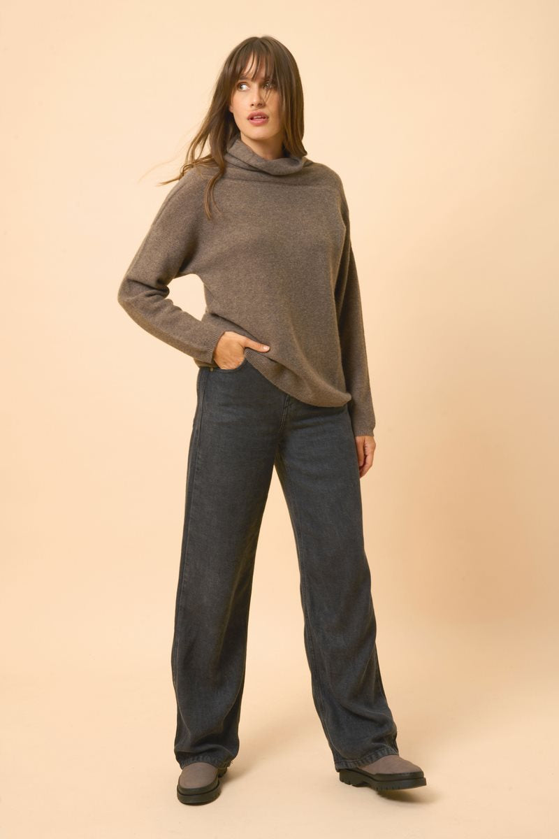 Pull Col Roulé - Blantyre - Taupe Chiné