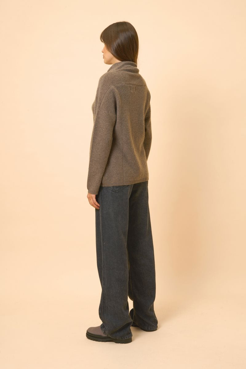 Pull Col Roulé - Blantyre - Taupe Chiné