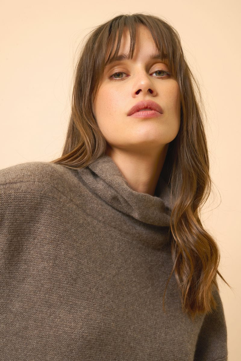 Pull Col Roulé - Blantyre - Taupe Chiné