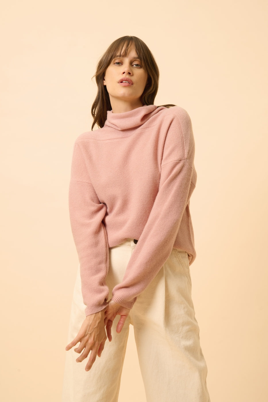 Pull Col Roulé - Blantyre - Bois De Rose