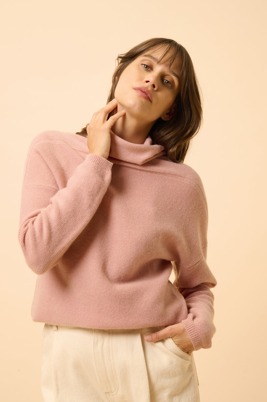 Pull Col Roulé - Blantyre - Bois De Rose