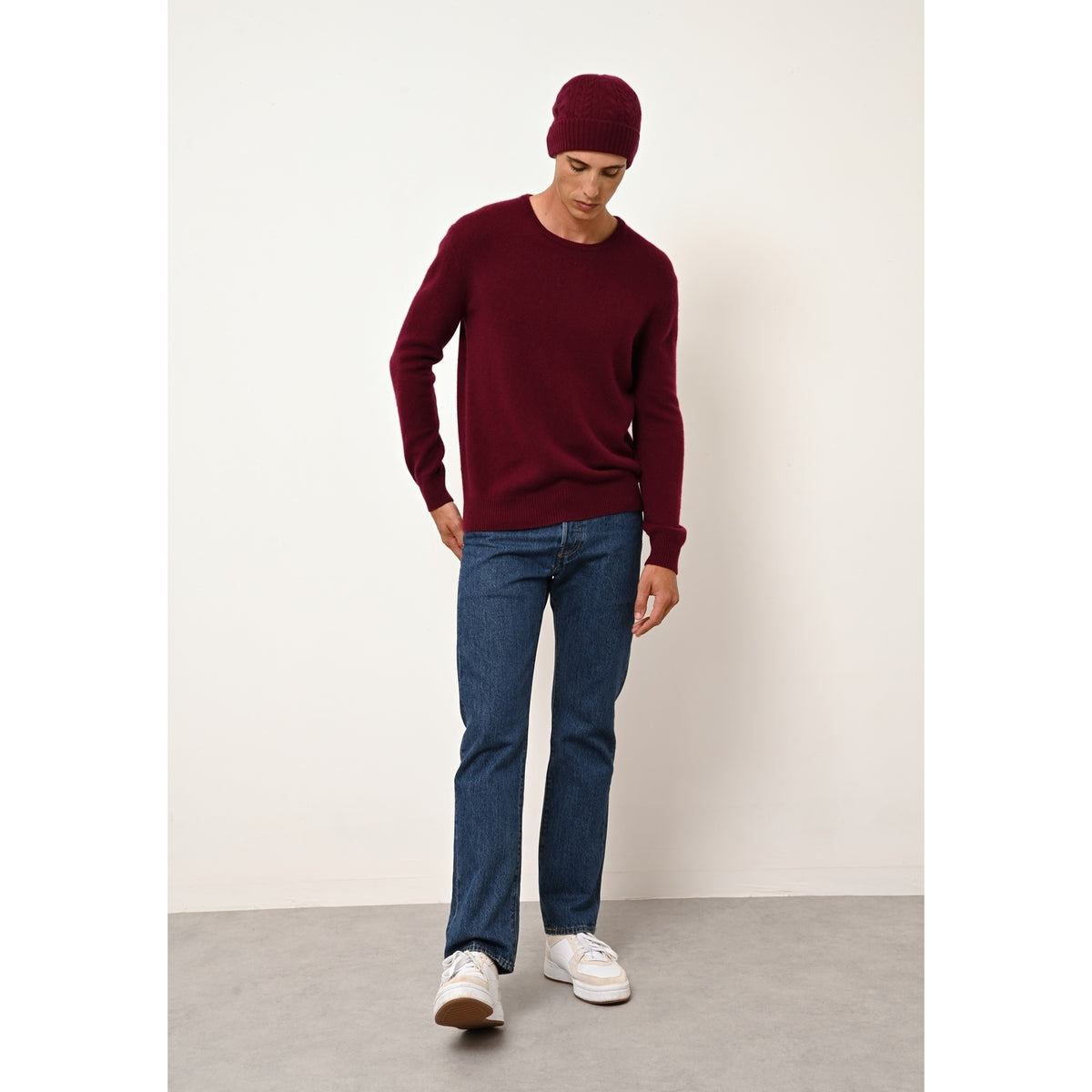 4-Ply Beanie - Cleo - Bordeaux