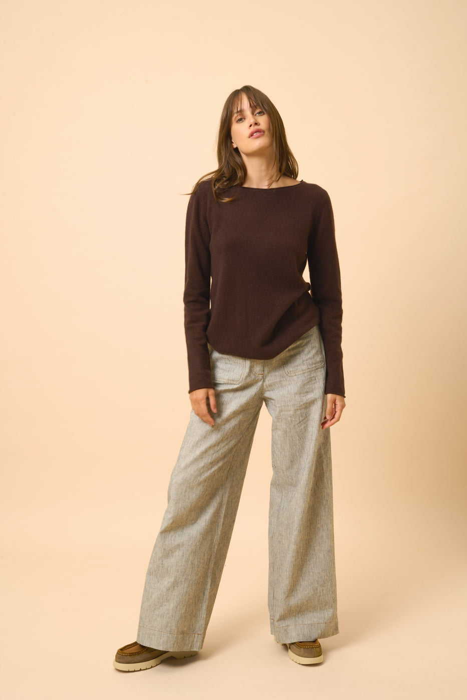 Jersey Cuello Barco - Grace - Choco