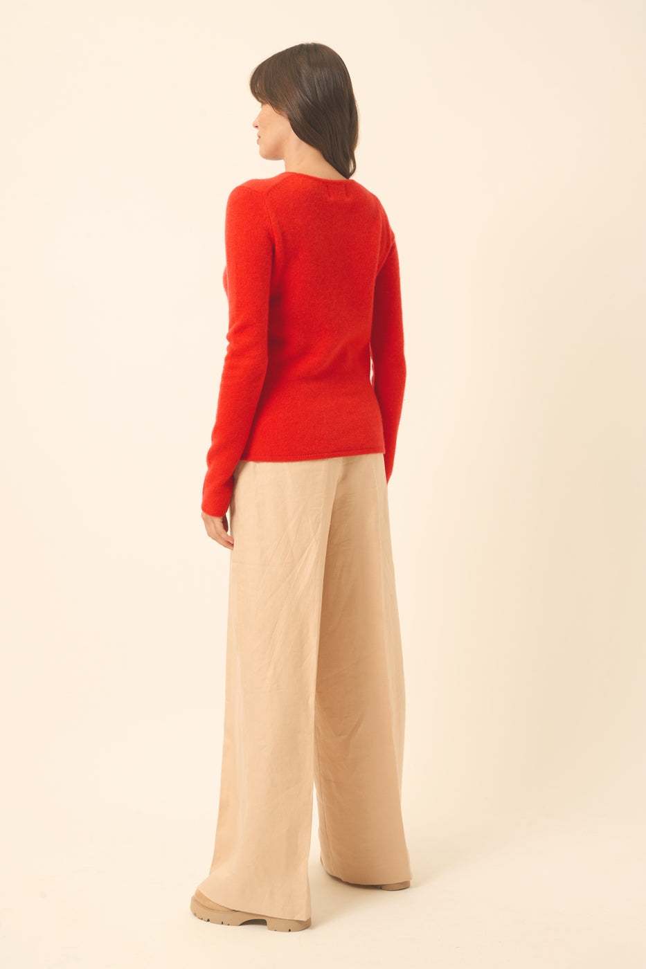 Pull Col Rond 4 Fils - Joyce - Tomate