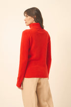 Pull Col Roulé 4 Fils - June - Tomate
