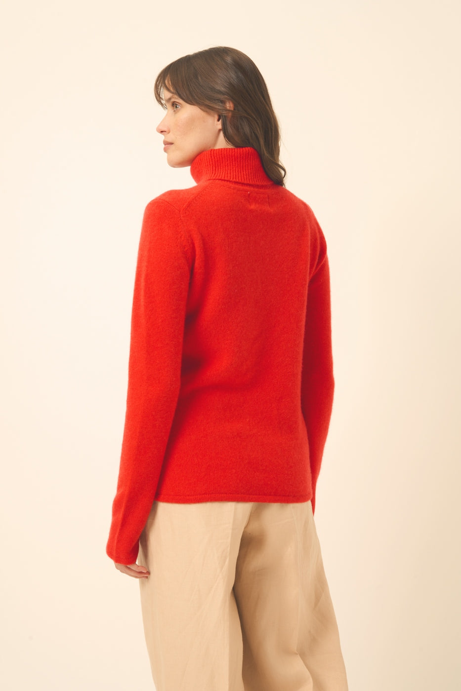 Pull Col Roulé 4 Fils - June - Tomate