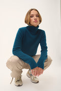 Pull Col Roulé 4 Fils - June - Vert Canard