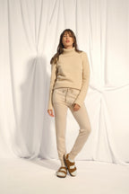 Pull Col Roulé 4 Fils - June - Beige