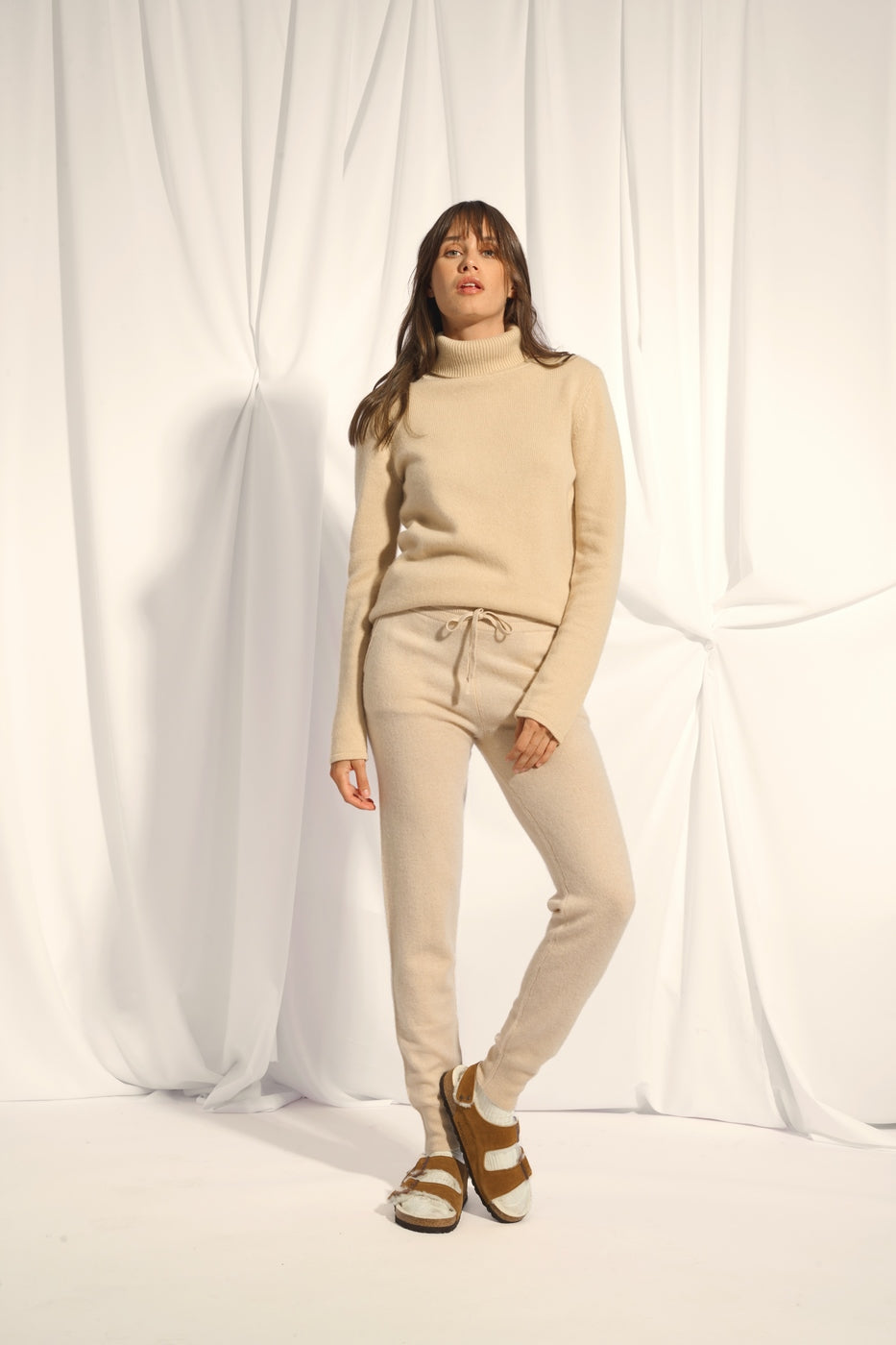Pull Col Roulé 4 Fils - June - Beige
