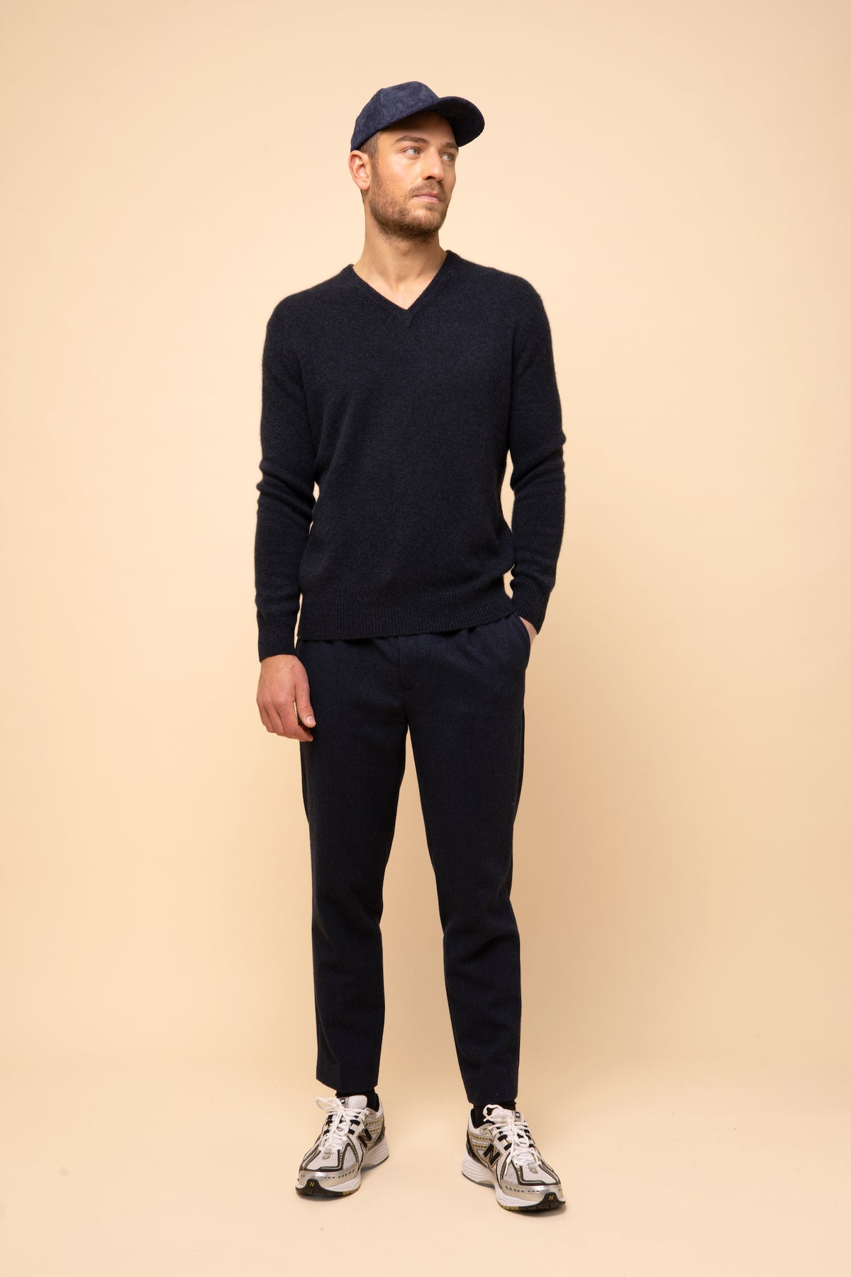 Pull Col V 4 Fils - Nathan - Caviar