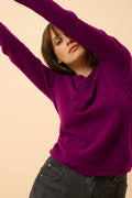 Pull Col Rond - Vivian - Prune