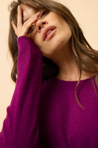 Pull Col Rond - Vivian - Prune