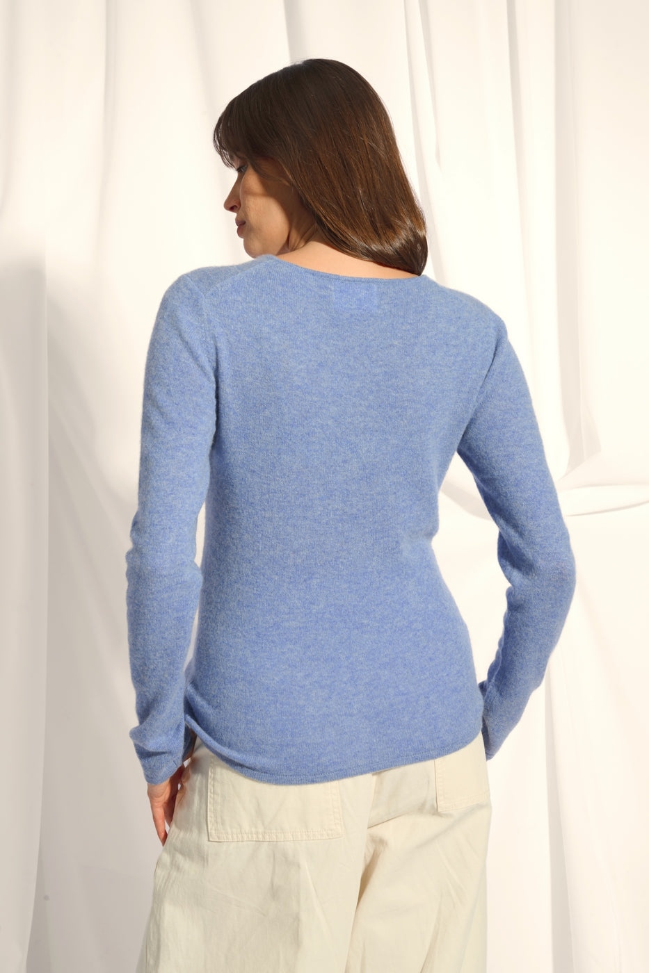 V-Neck Jumper - Joan - Mottled Sky