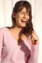 Pull Col V - Joan - Dragée