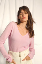 Pull Col V - Joan - Dragée