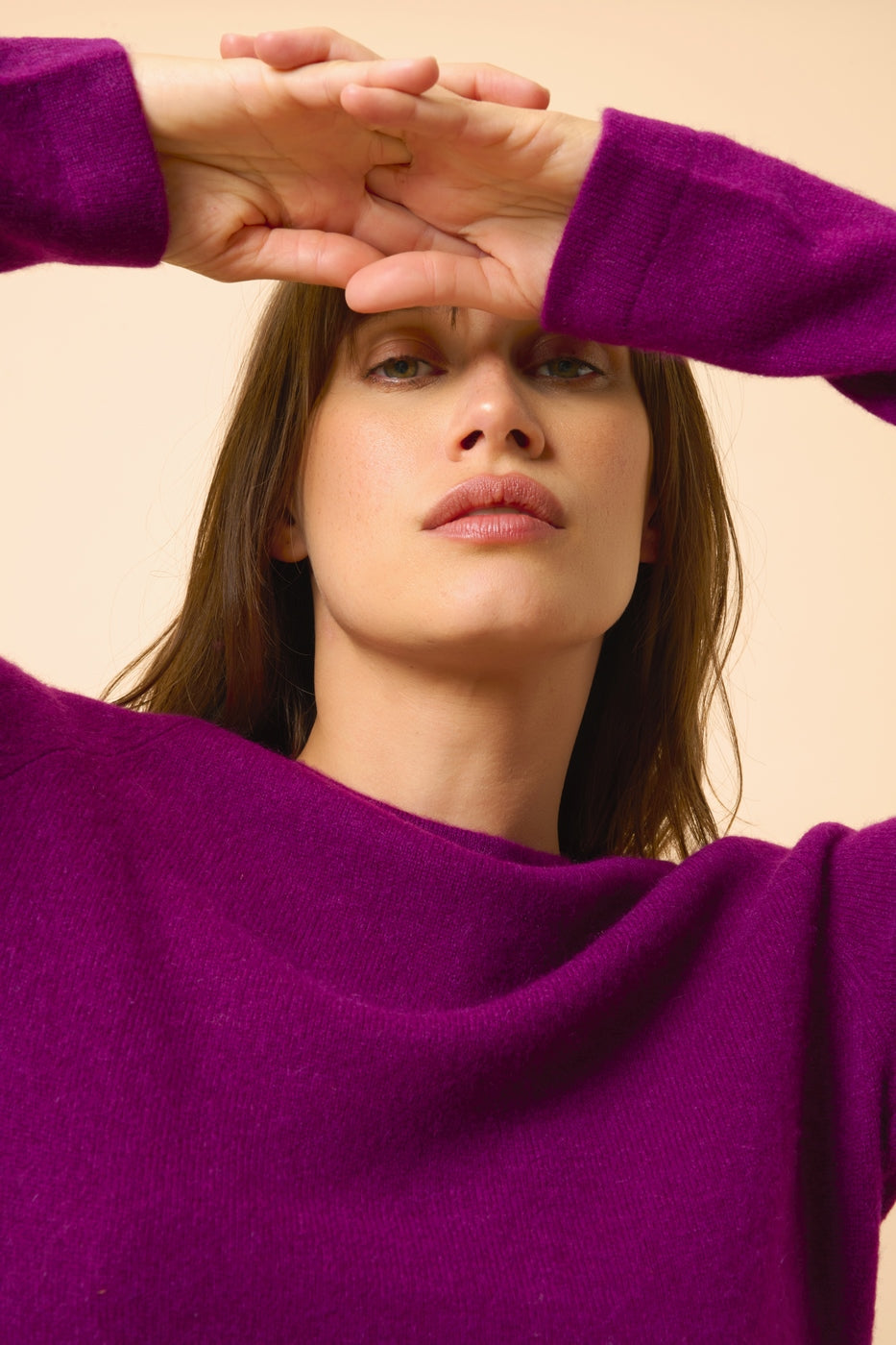 Pull Col Rond - Jane - Prune