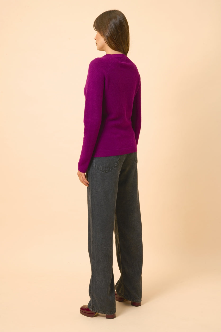 Round Neck Jumper - Jane - Plum