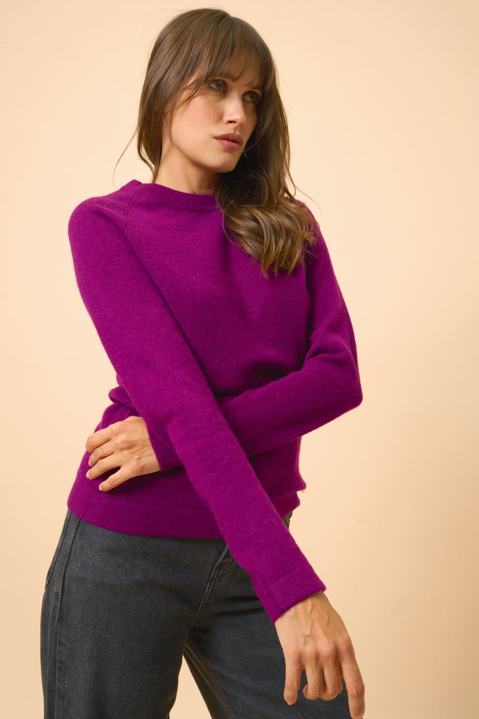 Round Neck Jumper - Jane - Plum