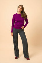 Round Neck Jumper - Jane - Plum