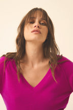 Jersey de Cuello en V - Phoebe - Violeta