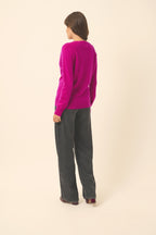 Jersey de Cuello en V - Phoebe - Violeta