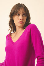 Jersey de Cuello en V - Phoebe - Violeta