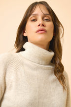 Jersey de cuello alto - Lilly - Gris Perla Jaspeado