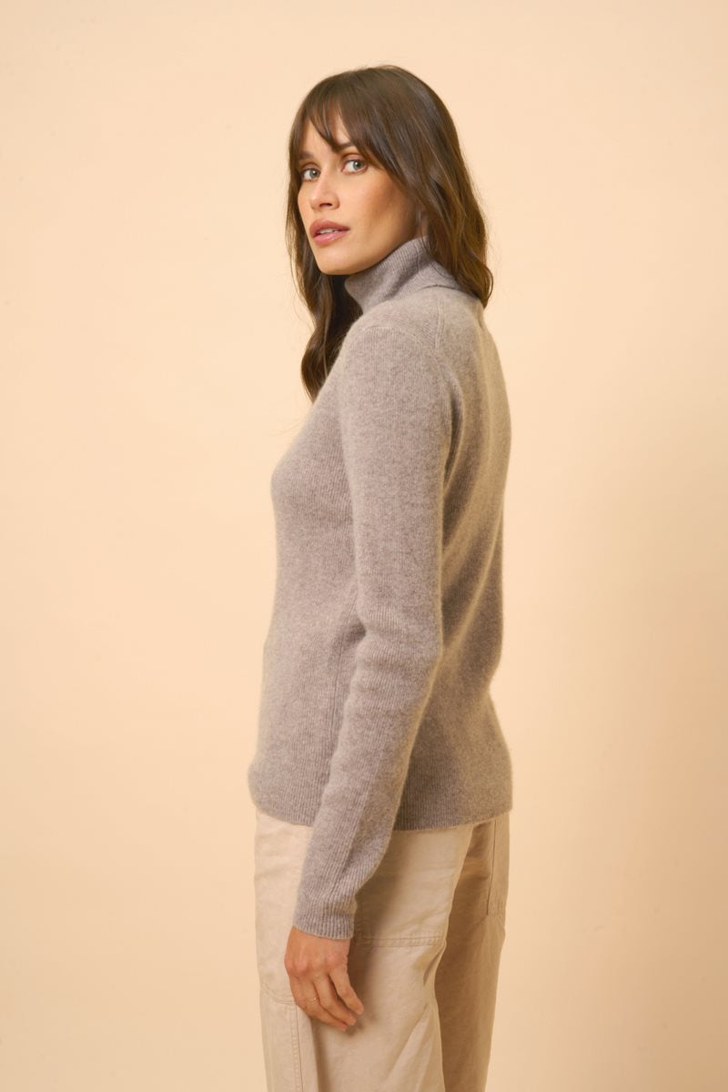 Suéter de cuello alto - Lanais - Caribou Heather