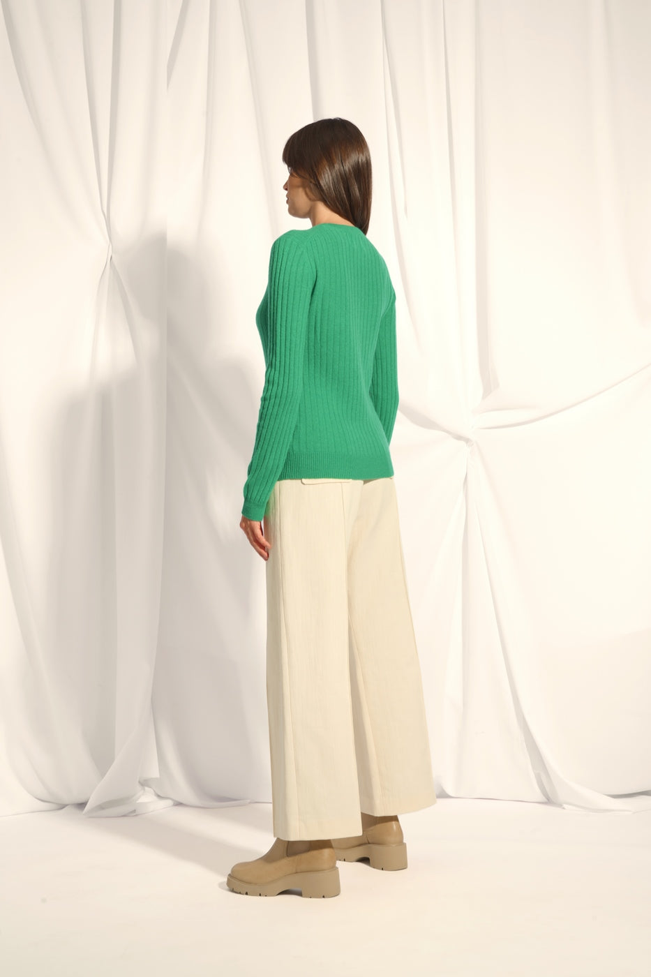 Pull Col Rond - Avana - Menthe