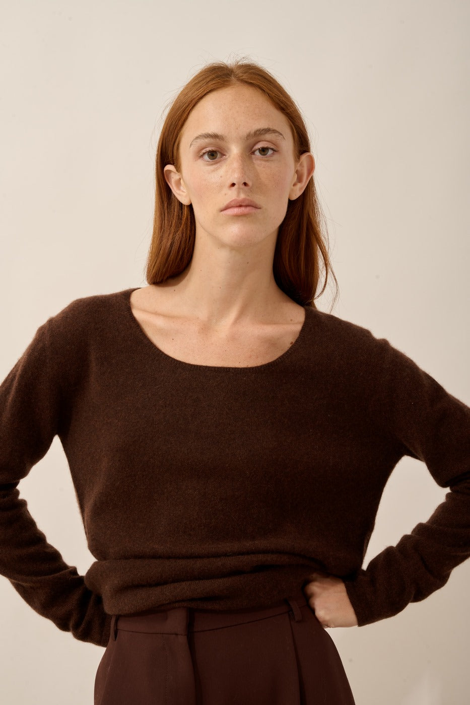 Pull Col Bateau - Fiona - Café