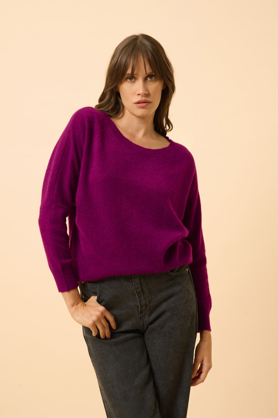 Pull Chauve Souris - Rebecca - Prune