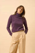 Jersey Cuello Vuelto - Ava - Violeta Jaspeado