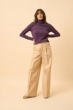 Jersey Cuello Vuelto - Ava - Violeta Jaspeado