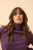 Jersey Cuello Vuelto - Ava - Violeta Jaspeado