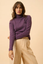 Jersey Cuello Vuelto - Ava - Violeta Jaspeado