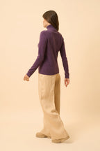 Jersey Cuello Vuelto - Ava - Violeta Jaspeado