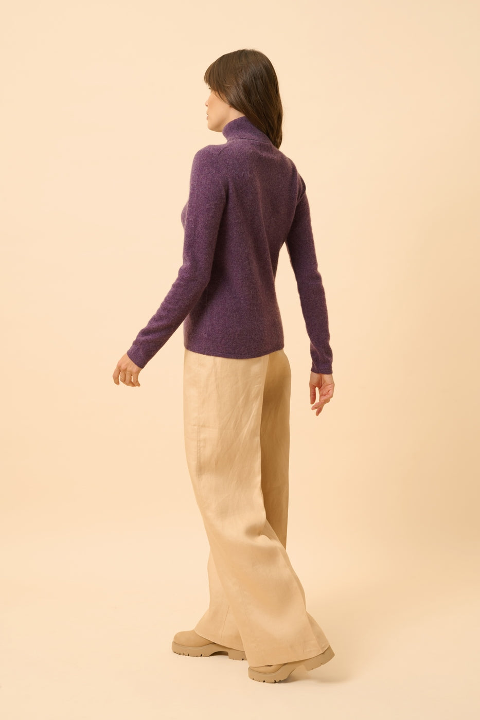 Jersey Cuello Vuelto - Ava - Violeta Jaspeado