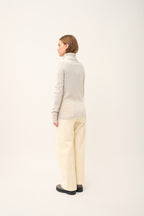 Pull Col Roulé 4 Fils - June - Gris Perle Chiné