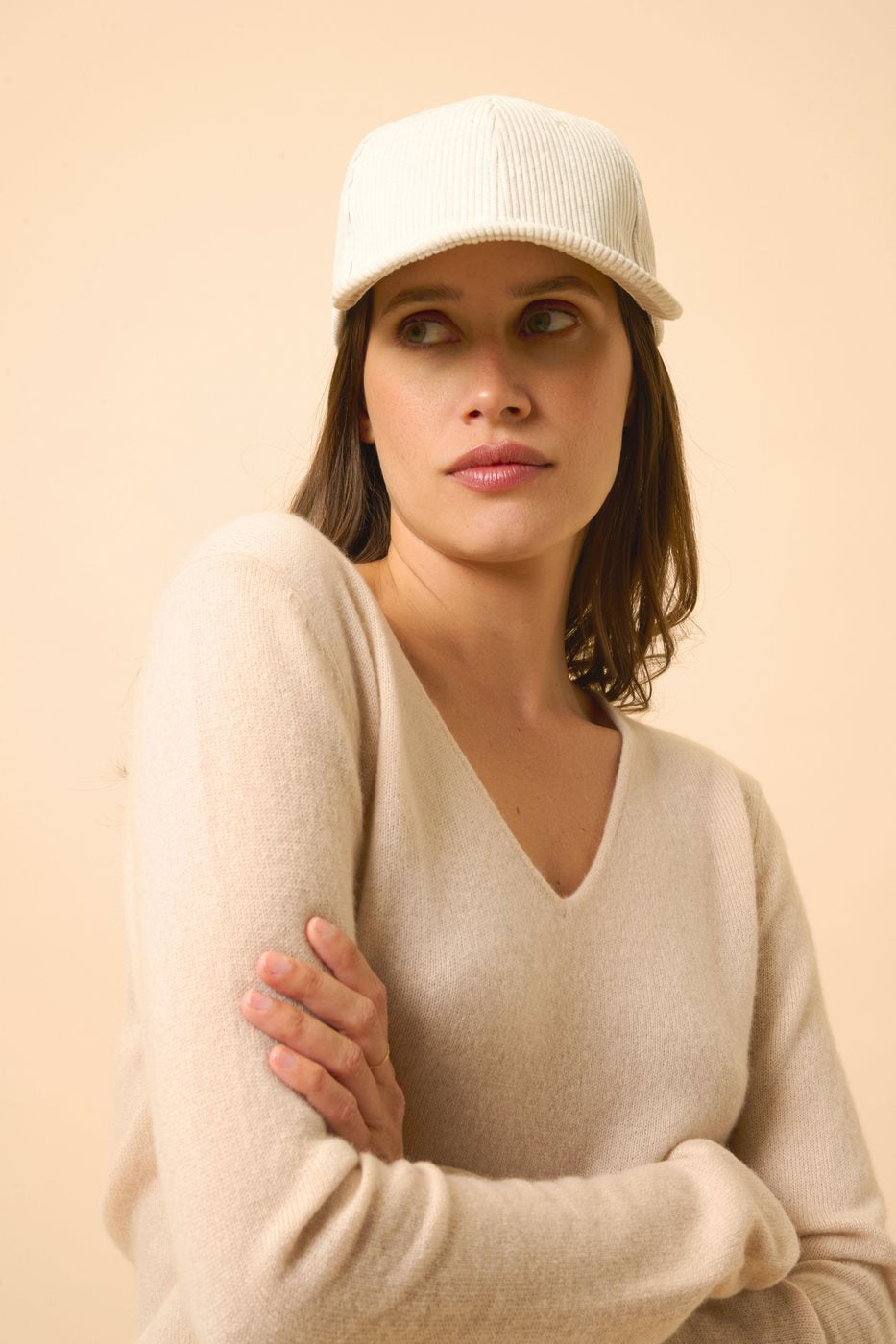 Pull Col V - Joan - Nude
