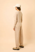 Pull Col V - Joan - Nude